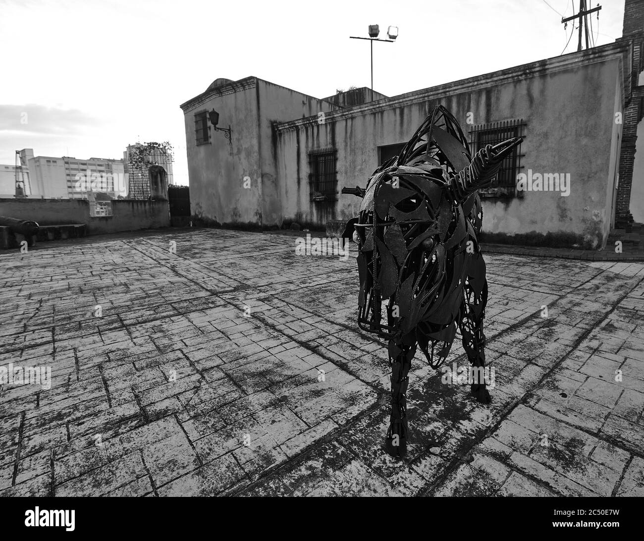 Sculpture Of A Bull. Modern art. Santo Domingo, Dominican Republic. 27.12.2016. Stock Photo
