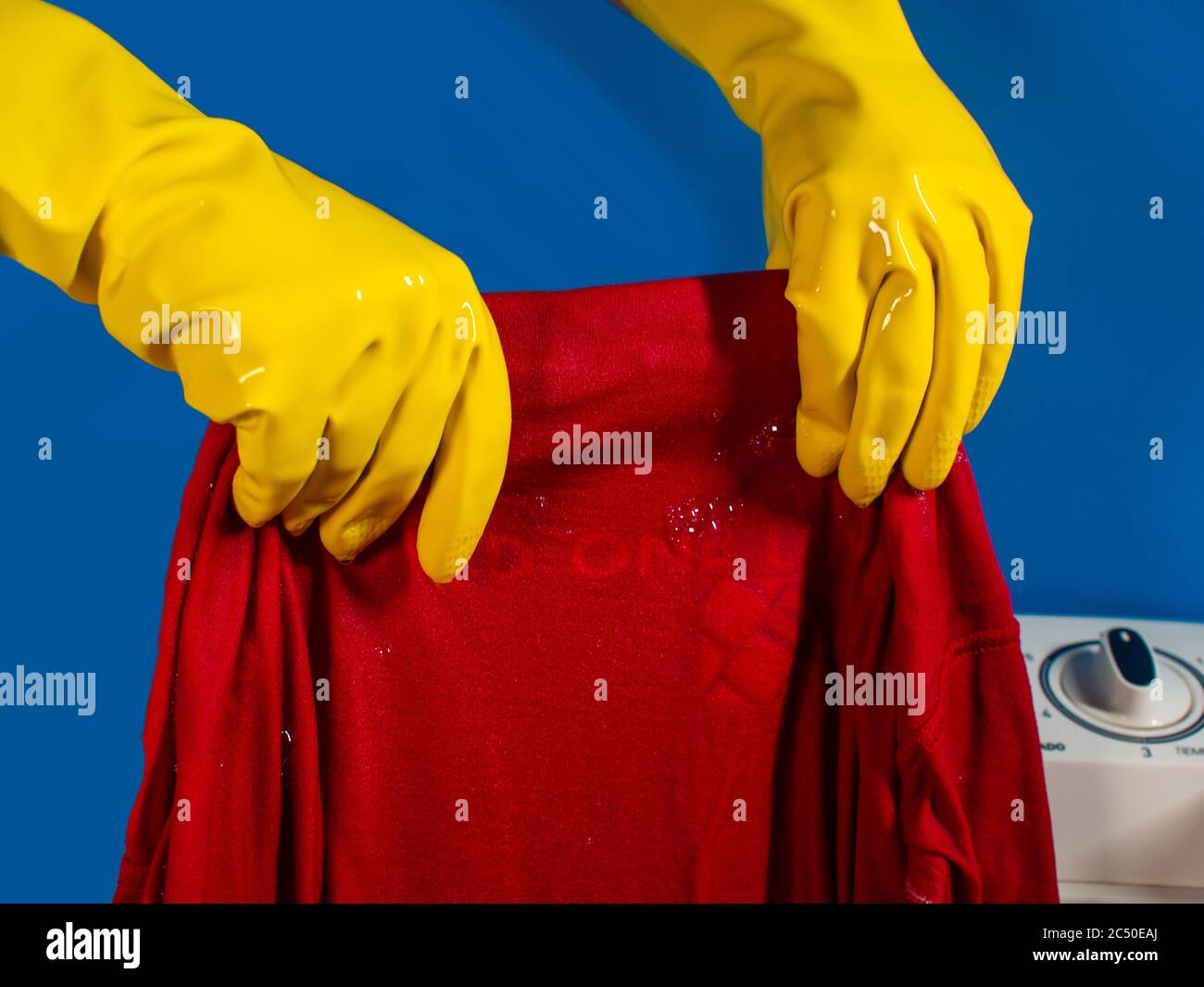 washing red clothes