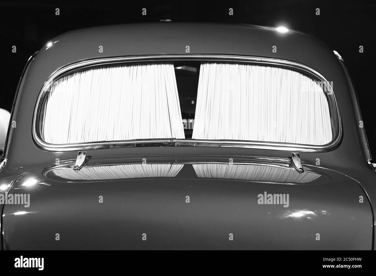 Retro car window. Sunshades in an old car Stock Photo Alamy