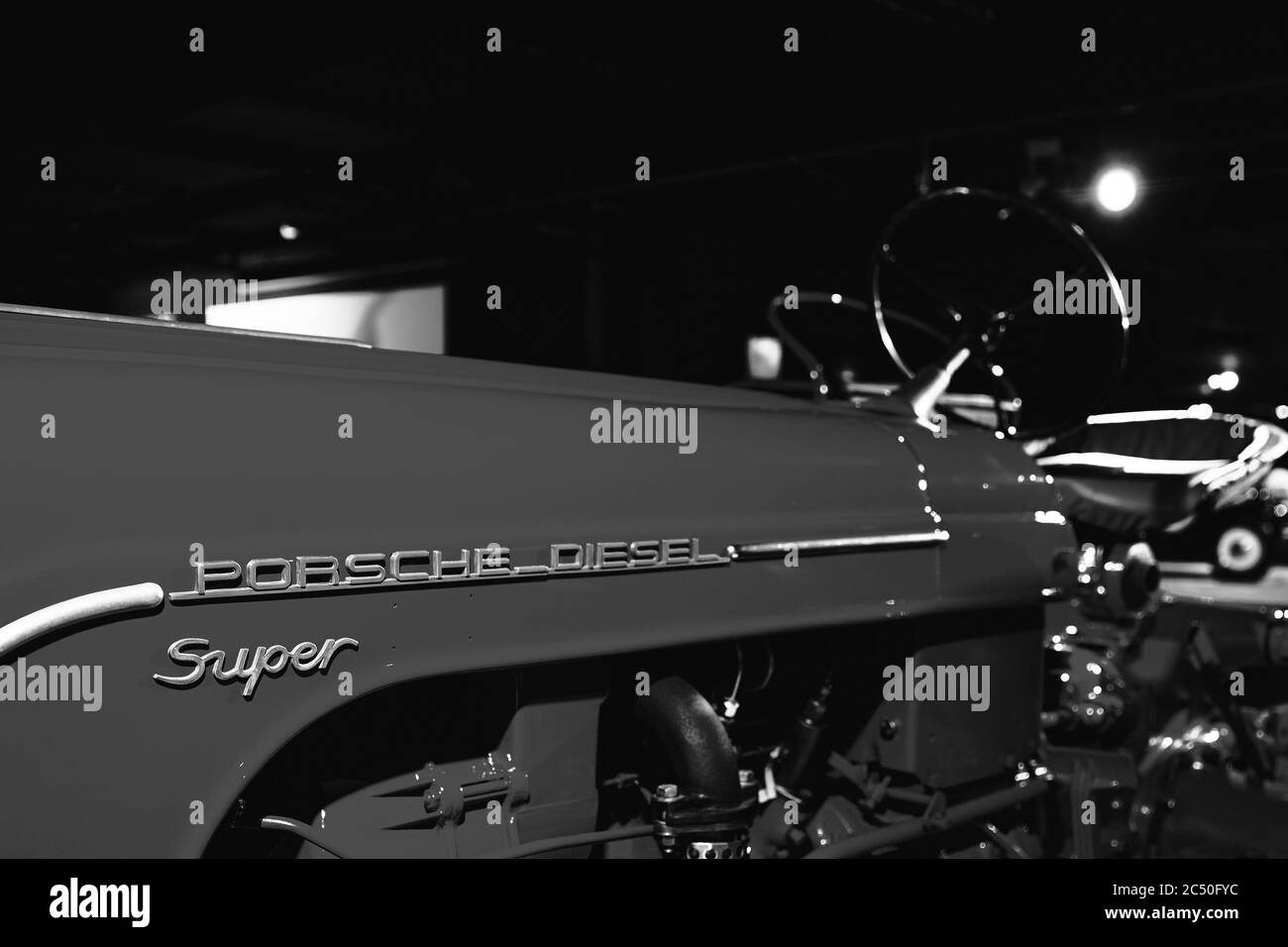 Porsche Tractor. diesel vintage tractor. Classic Car exhibition