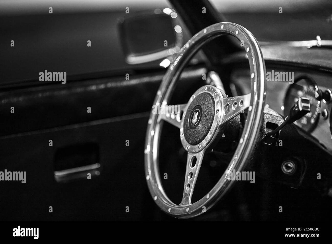 Triumph Spitfire. Retro car. Classic Car exhibition - Heydar Aliyev Center, Baku, Azerbaijan 26,04,2017 Stock Photo