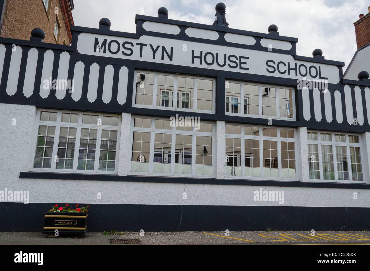 Parkgate, Wirral, UK: Jun 17, 2020: Mostyn House School was opened as a