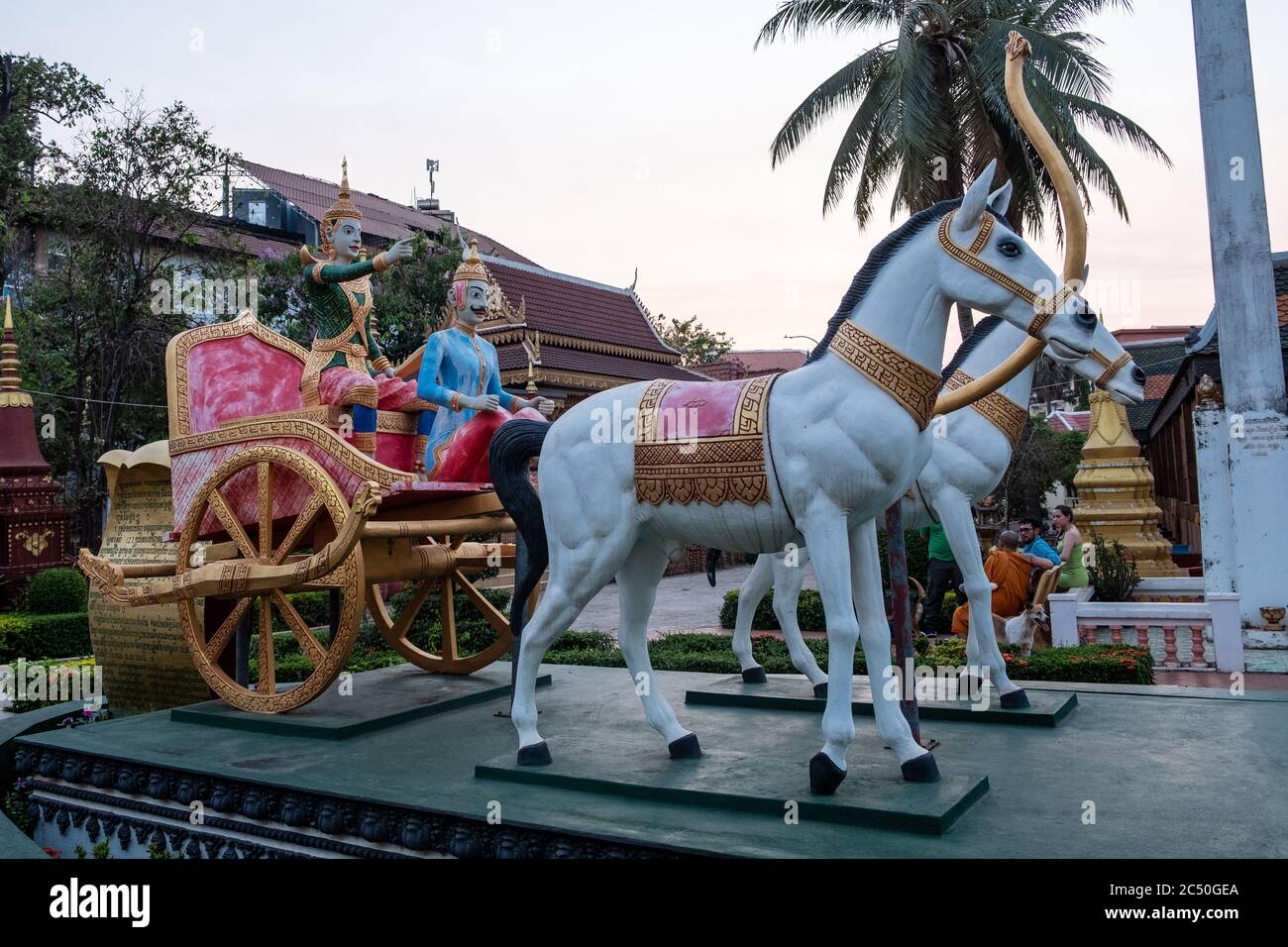 Corpse and Chariot, Wat Preah Prom Rath, Siem Reap, Cambodia Stock Photo