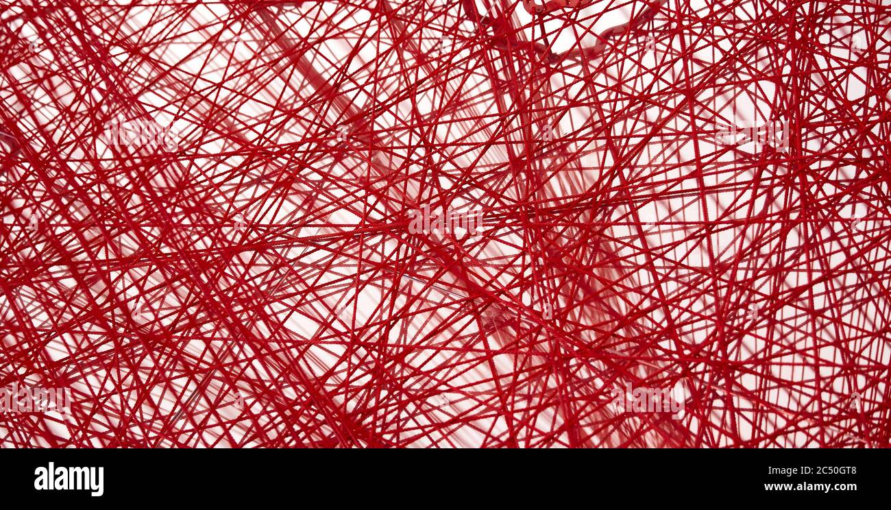 Red thread. Abstract red lines Stock Photo - Alamy
