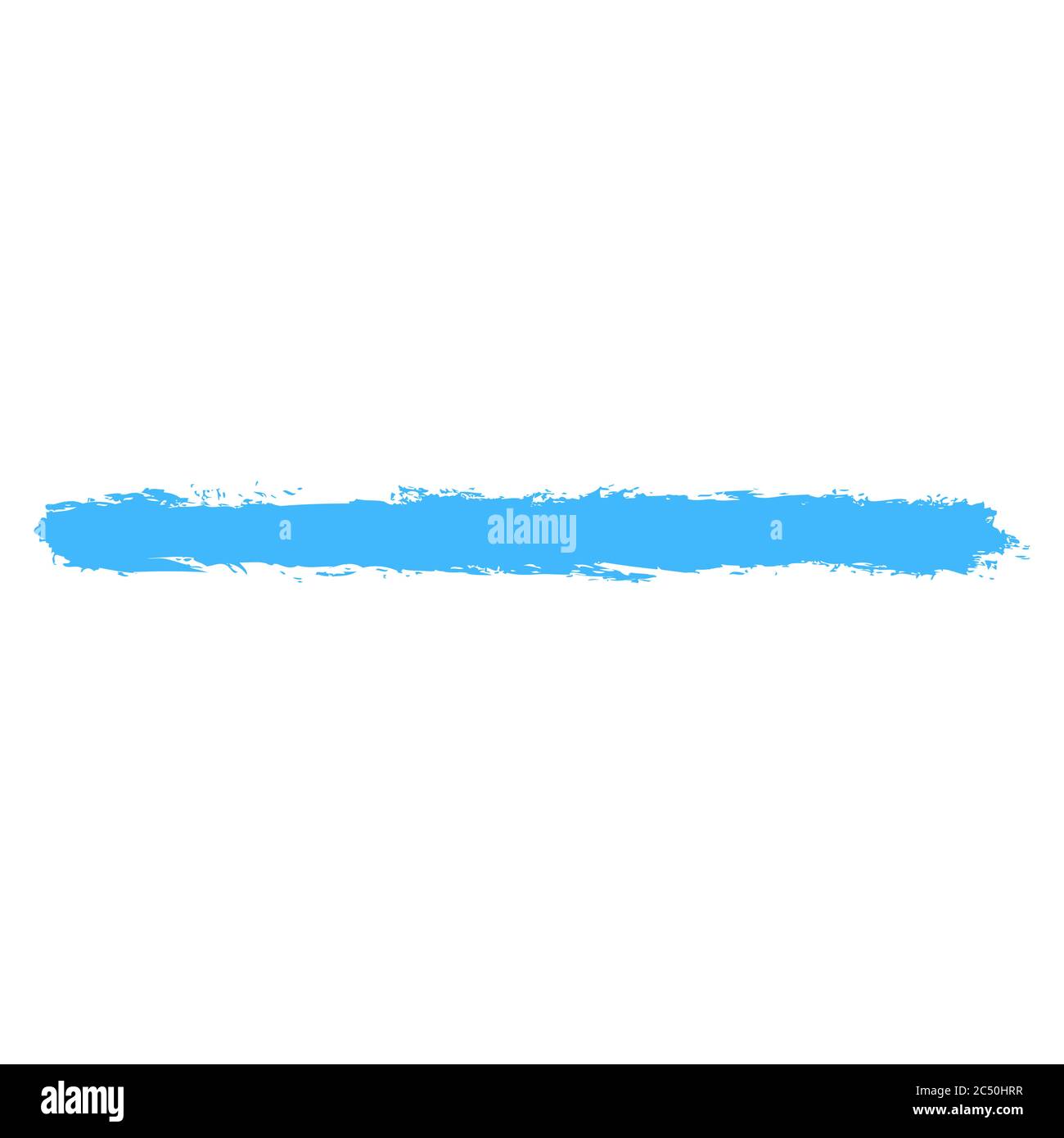Brush stroke left a blue paint imprint. Paintbrush texture in brushstroke form. Recolorable shape isolated from background. Vector illustration Stock Vector