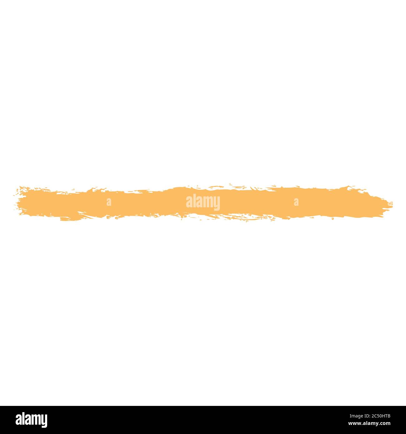 Brush stroke left a orange paint imprint. Paintbrush texture in brushstroke form. Recolorable shape isolated from background. Vector illustration Stock Vector