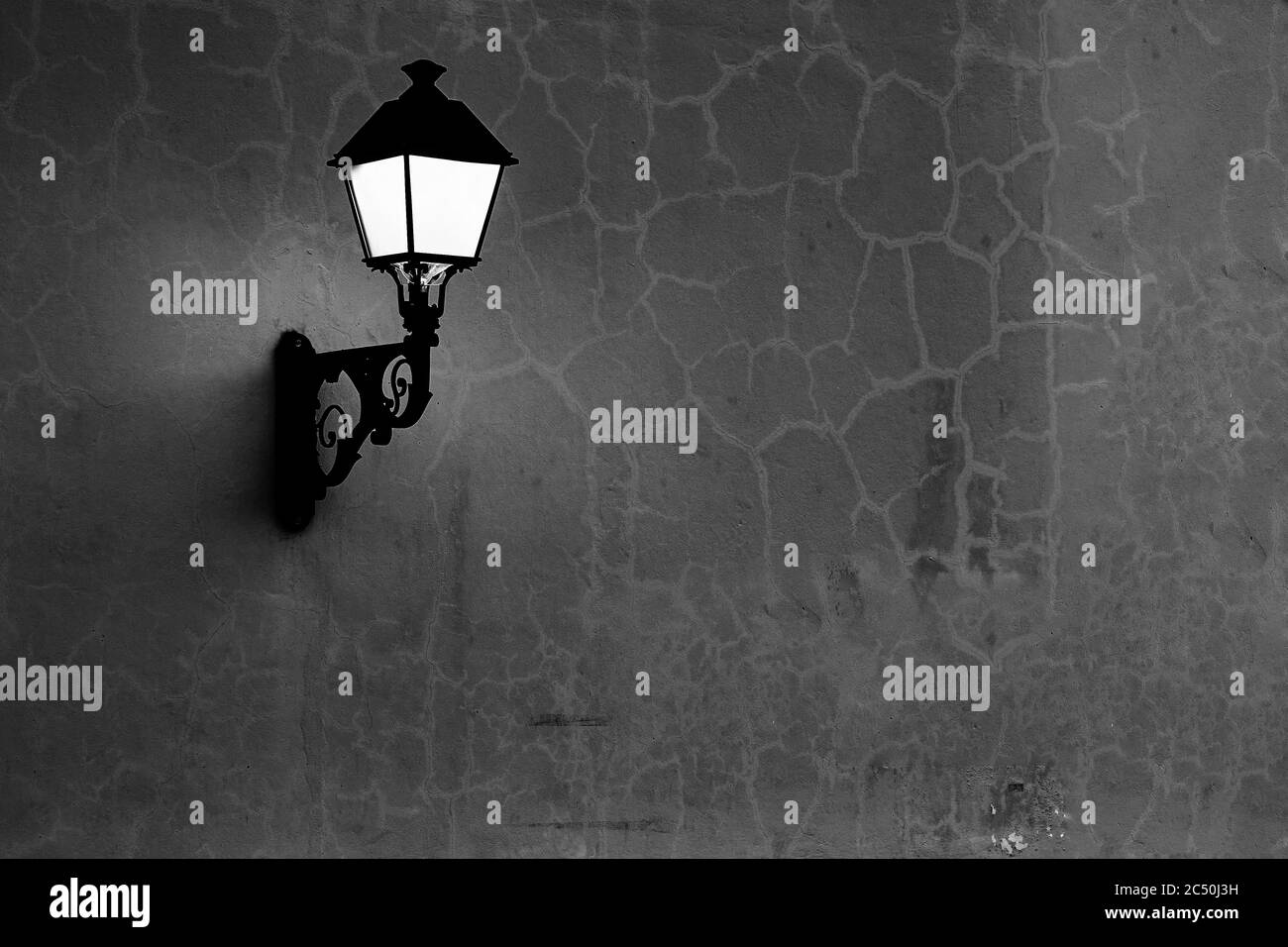 Lantern on the wall. Colonial Architecture Detail. Typical colonial style in Santo Domingo, Dominican Republic Stock Photo