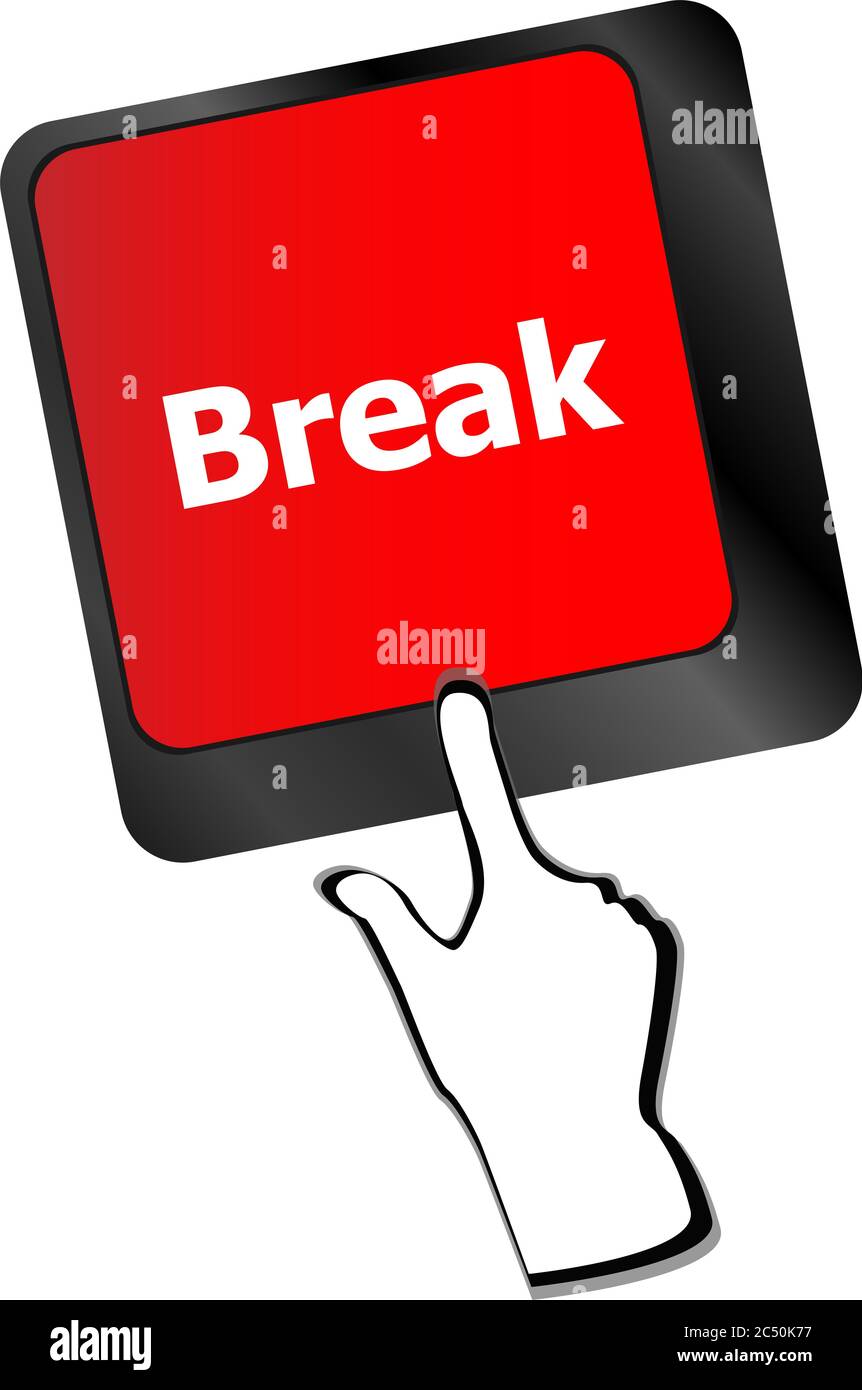 Keyboard with break button, business concept Stock Photo - Alamy