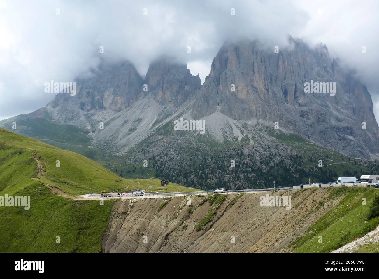 Dolomite Mountain Range In The Sella Pass Northern Italy Stock Photo - Alamy