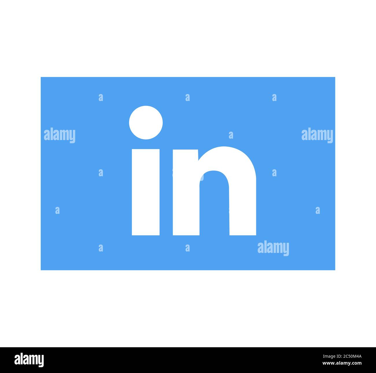 Linkedin logo sign on white background. Linkedin is a business social networking service