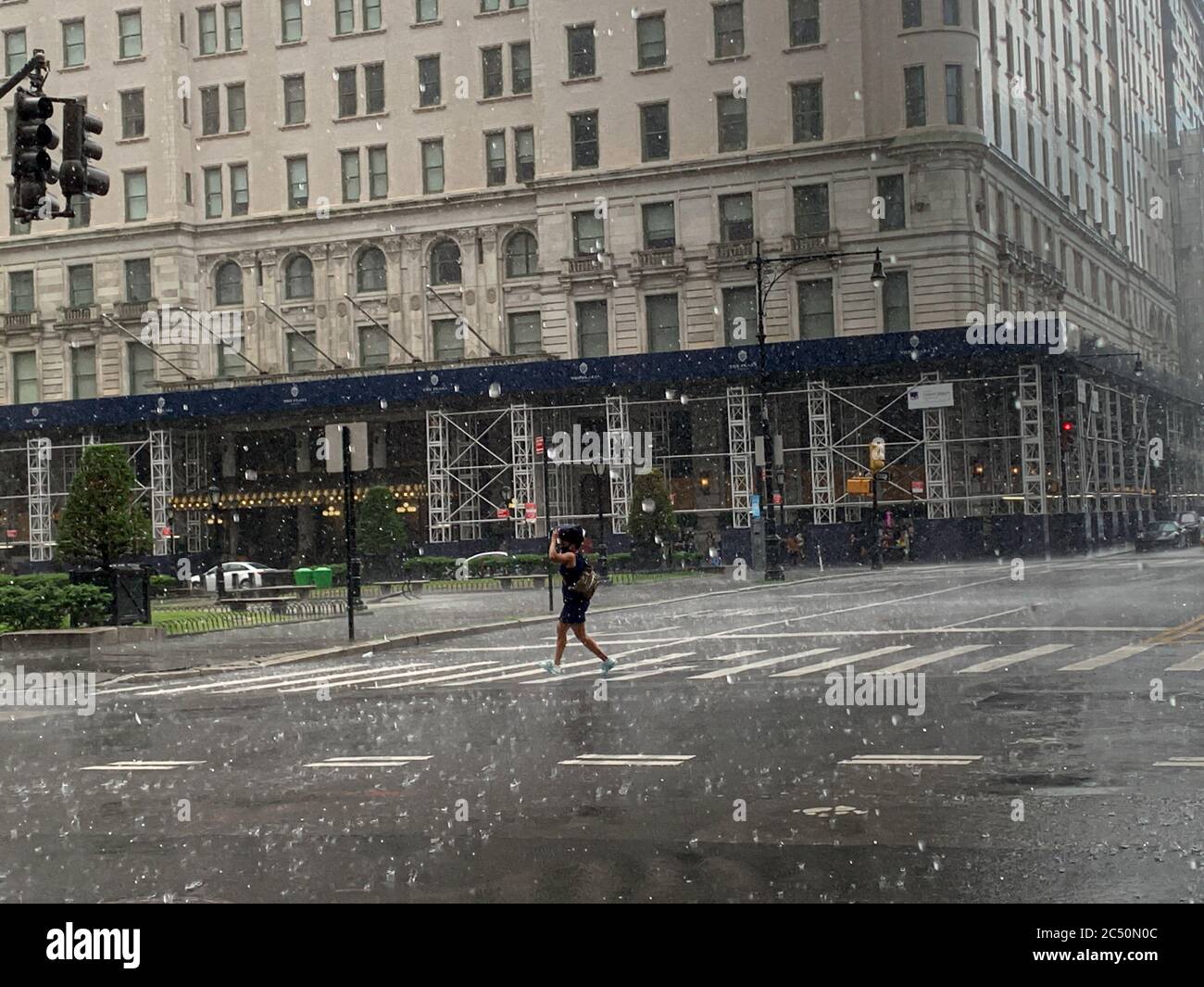 New York, New York, USA. 29th June, 2020. (NEW) A Short heavy rainfall in New York City. June 29