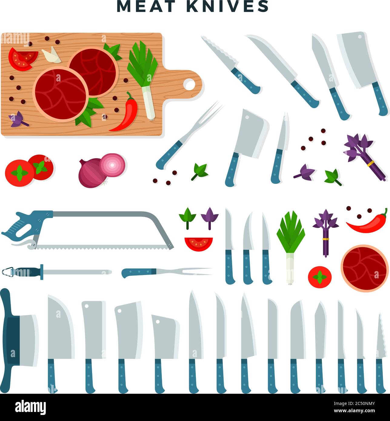 Sharpen kitchen knives Stock Vector Images - Alamy