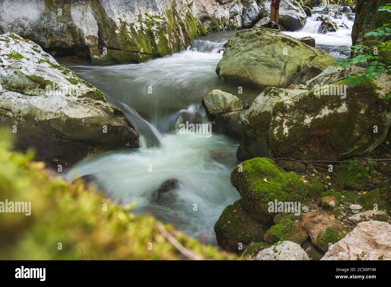 Close up clean water in canyon, wild river Stock Photo