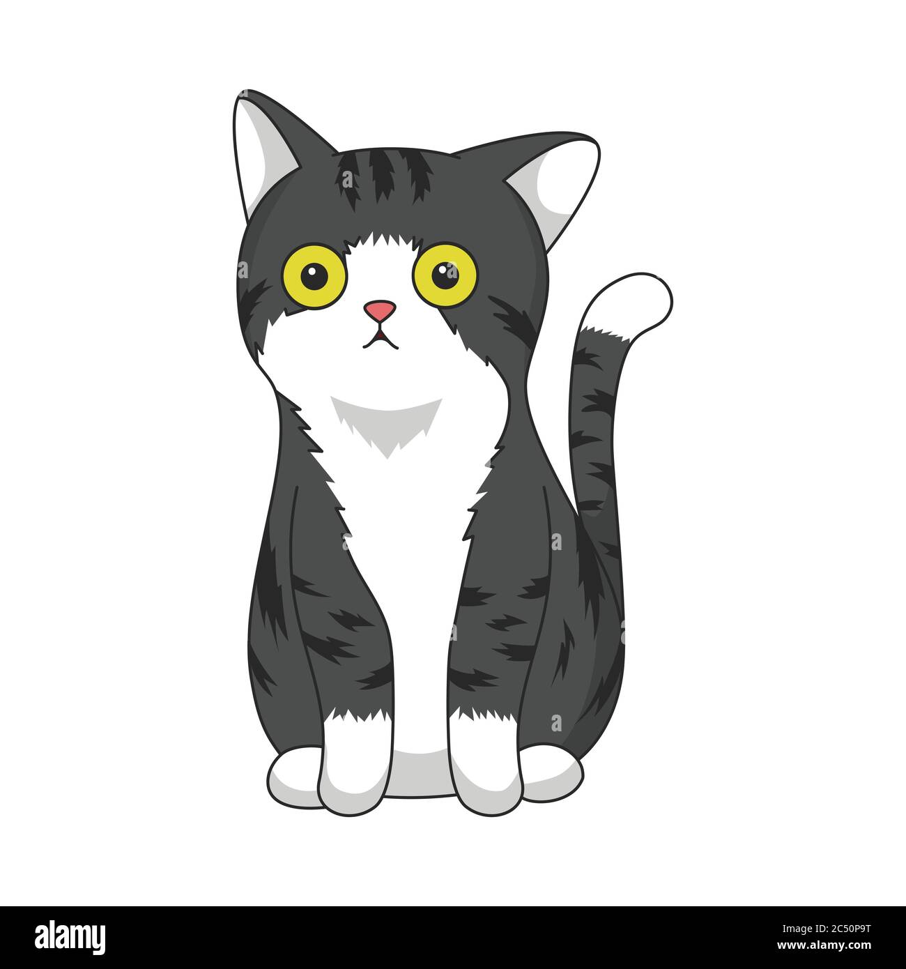 Cute Grey Cat Illustration Clipping Art Good For Cutting File Stock Vector Image Art Alamy