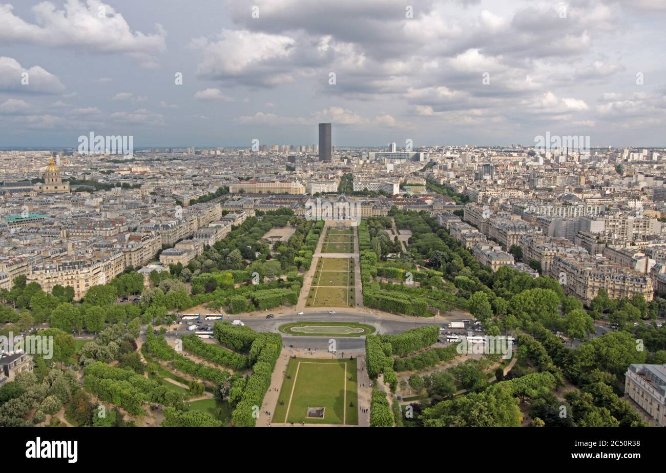 Trocadero Gardens from the Eiffel Tower Stock Photo