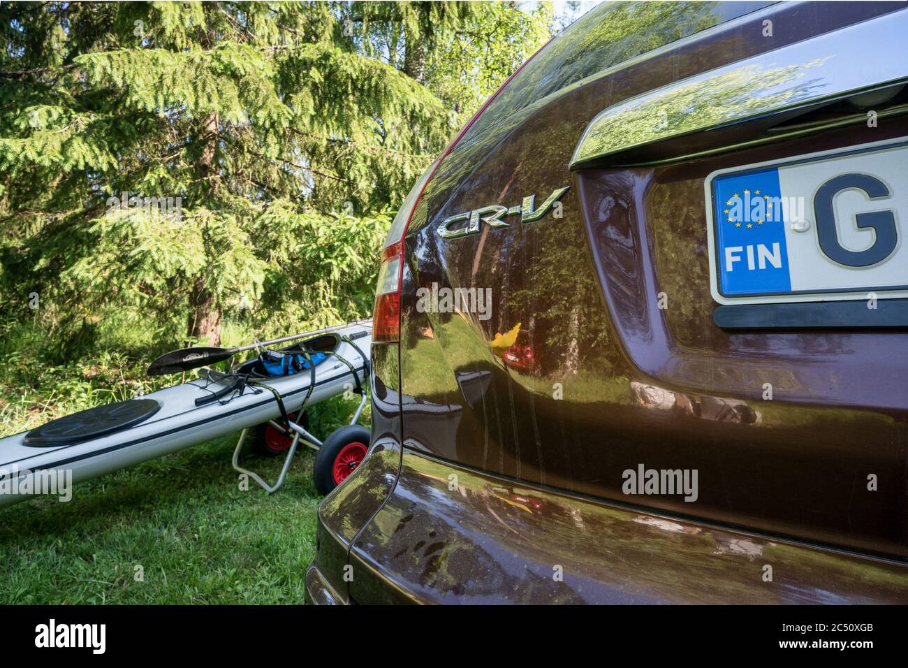 Going for kayaking in Inkoo, Finland Stock Photo