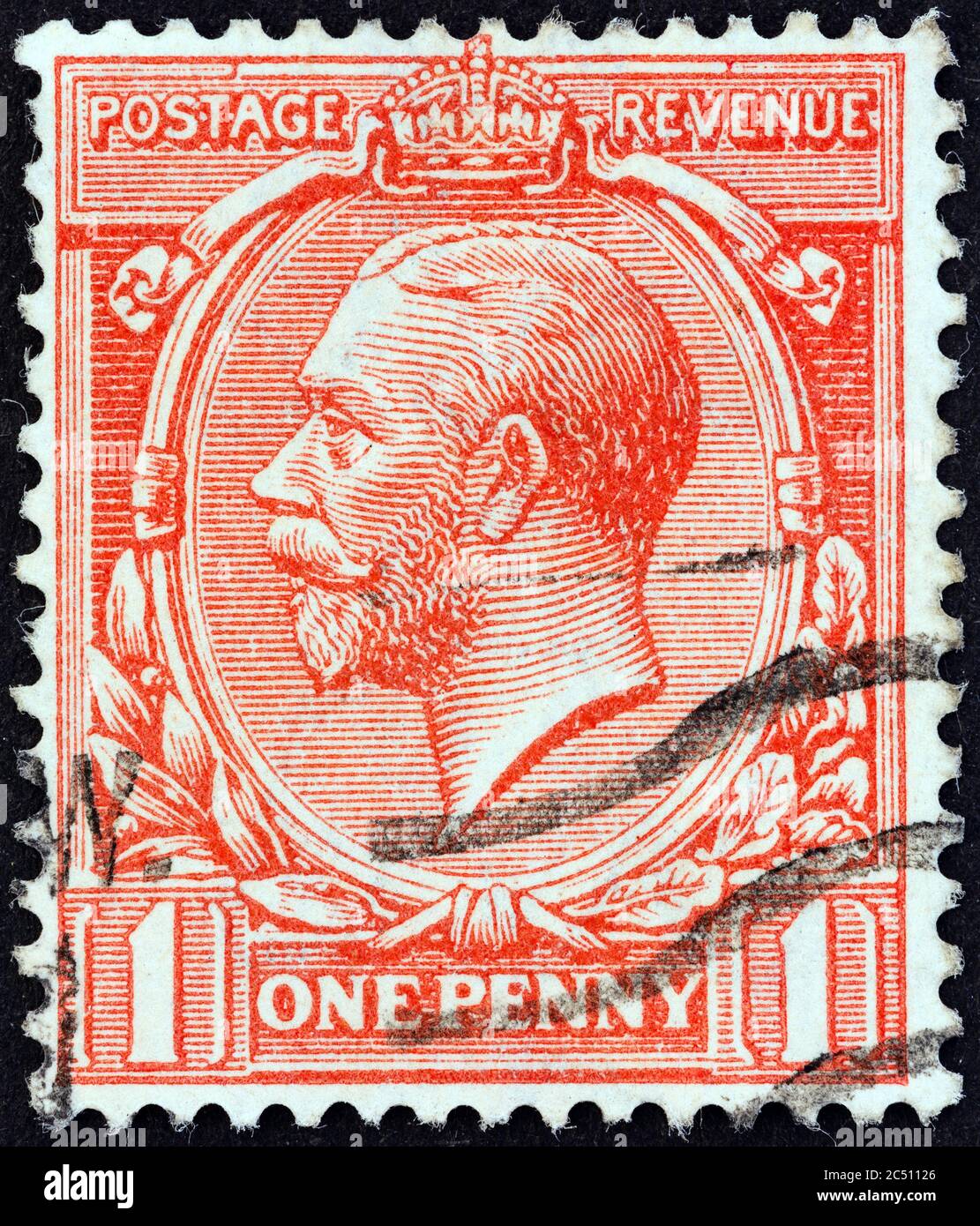 UNITED KINGDOM - CIRCA 1912: A stamp printed in United Kingdom shows King George V, circa 1912. Stock Photo
