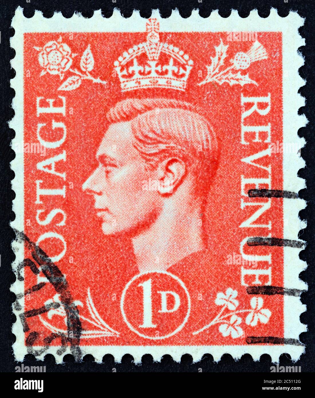 UNITED KINGDOM - CIRCA 1937: A stamp printed in United Kingdom shows King George VI, circa 1937. Stock Photo