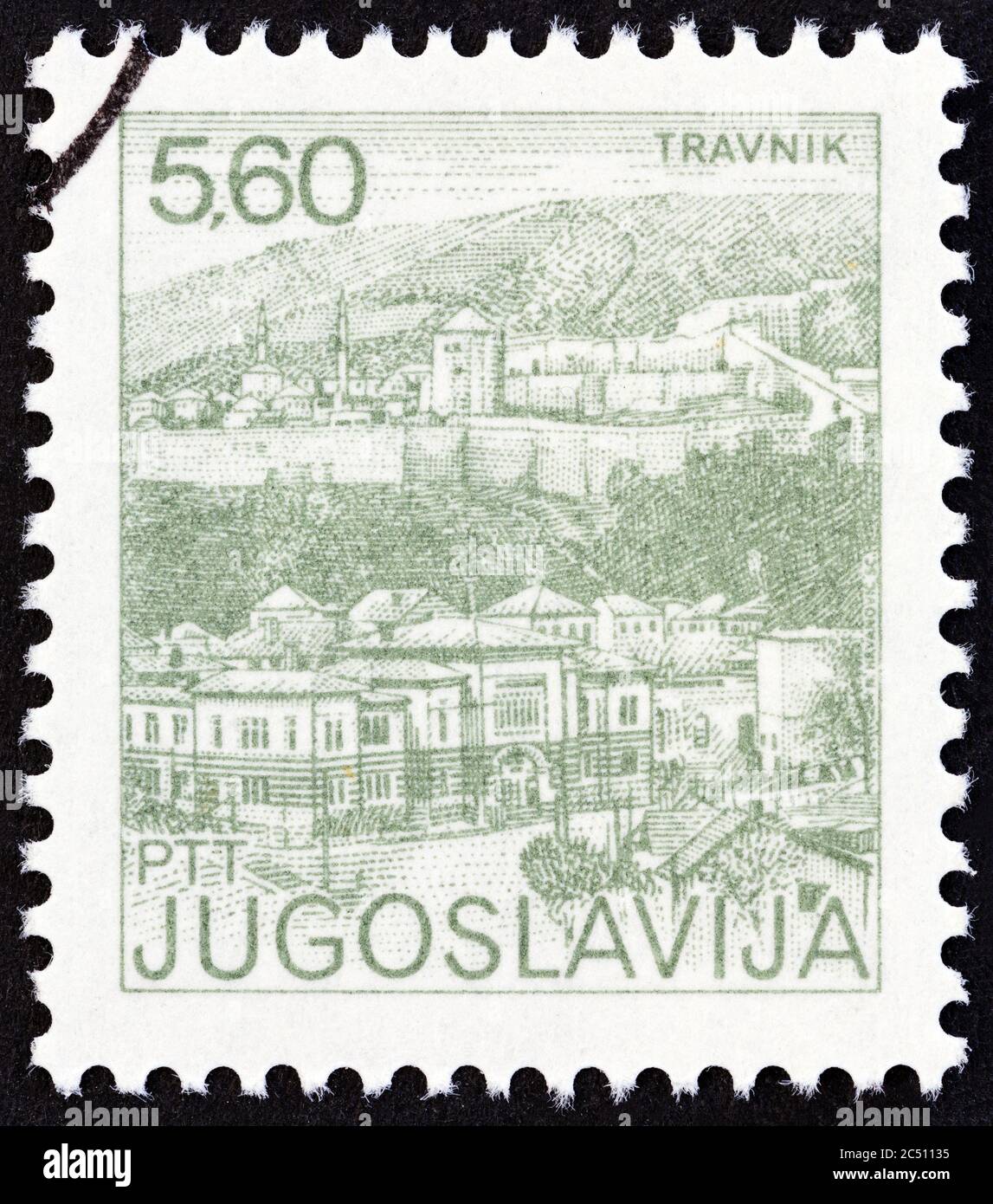 YUGOSLAVIA - CIRCA 1981: A stamp printed in Yugoslavia shows Travnik, Bosnia and Herzegovina, circa 1981. Stock Photo