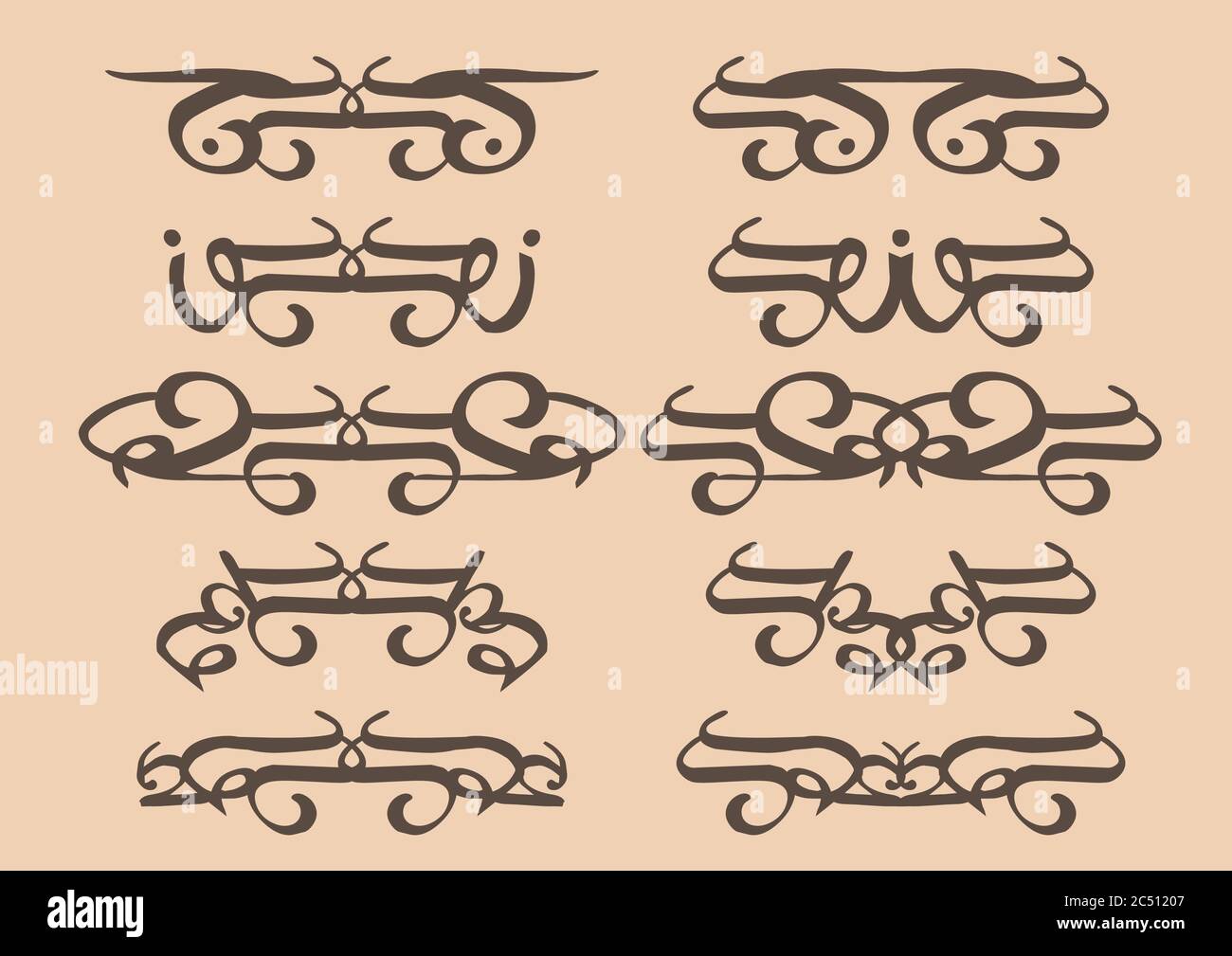 Vector vintage decorative design elements with decor, frames, etc Stock ...