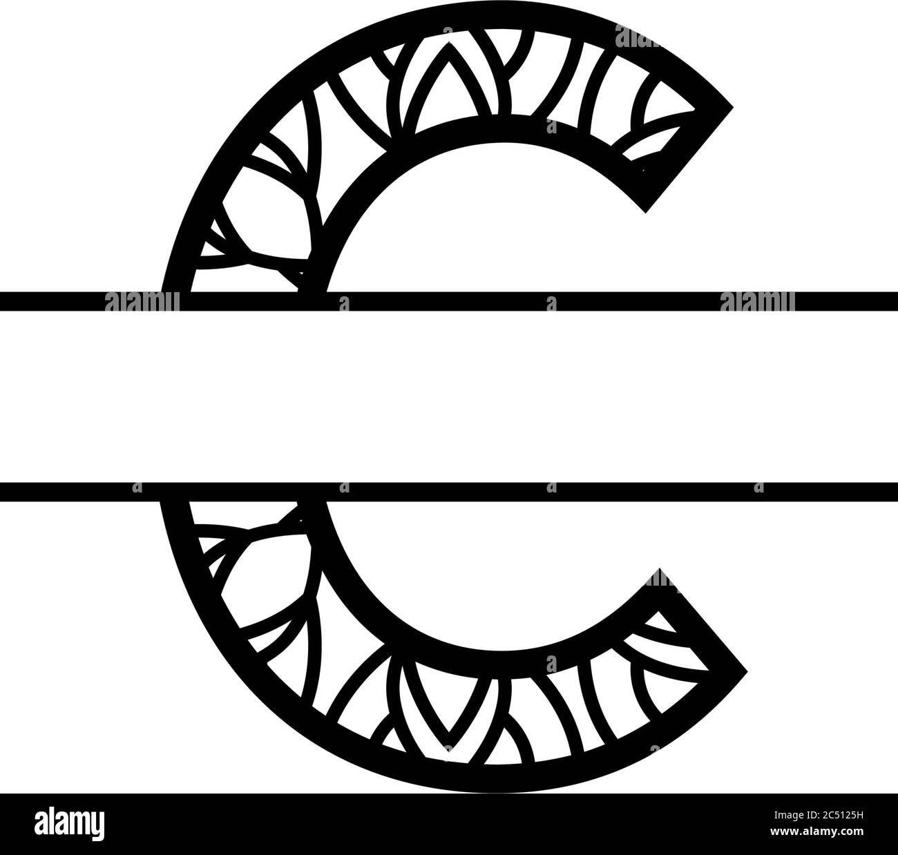 Split monogram letters Black and White Stock Photos & Images - Alamy