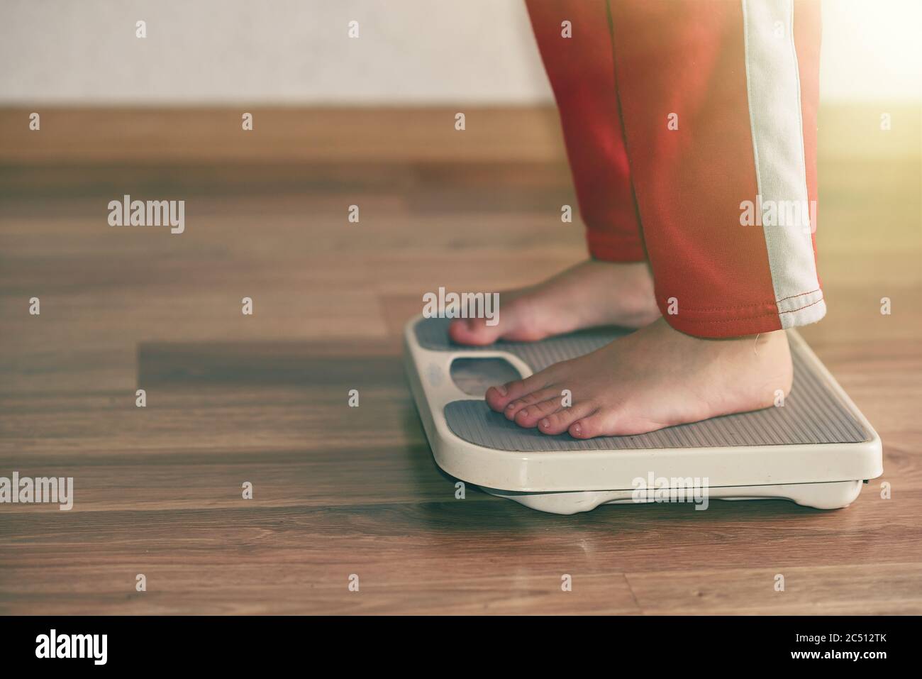 obesity in humans, weight measurement Stock Photo