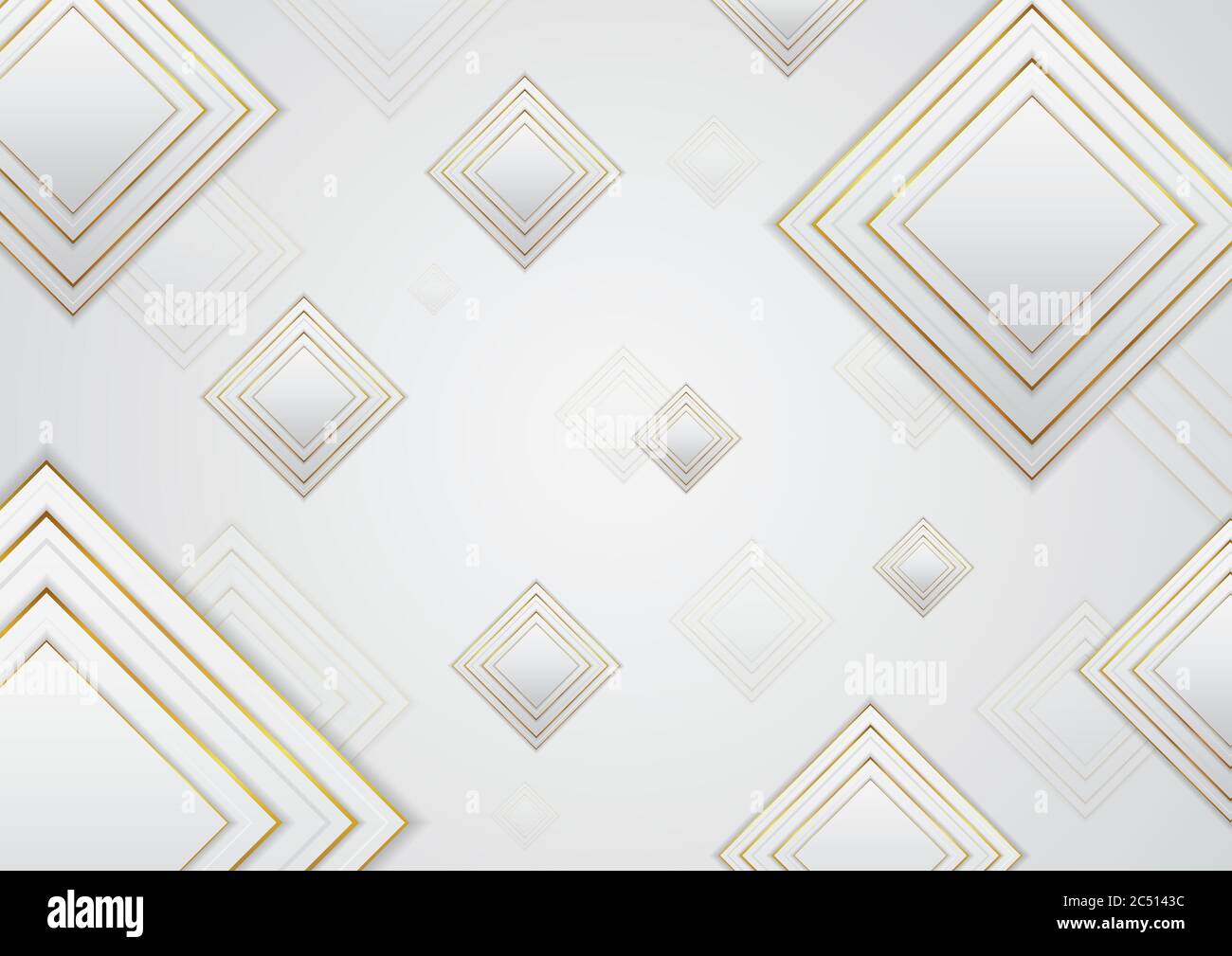 Square pattern shape design abstract white background luxury gold design. vector illustration. Stock Vector