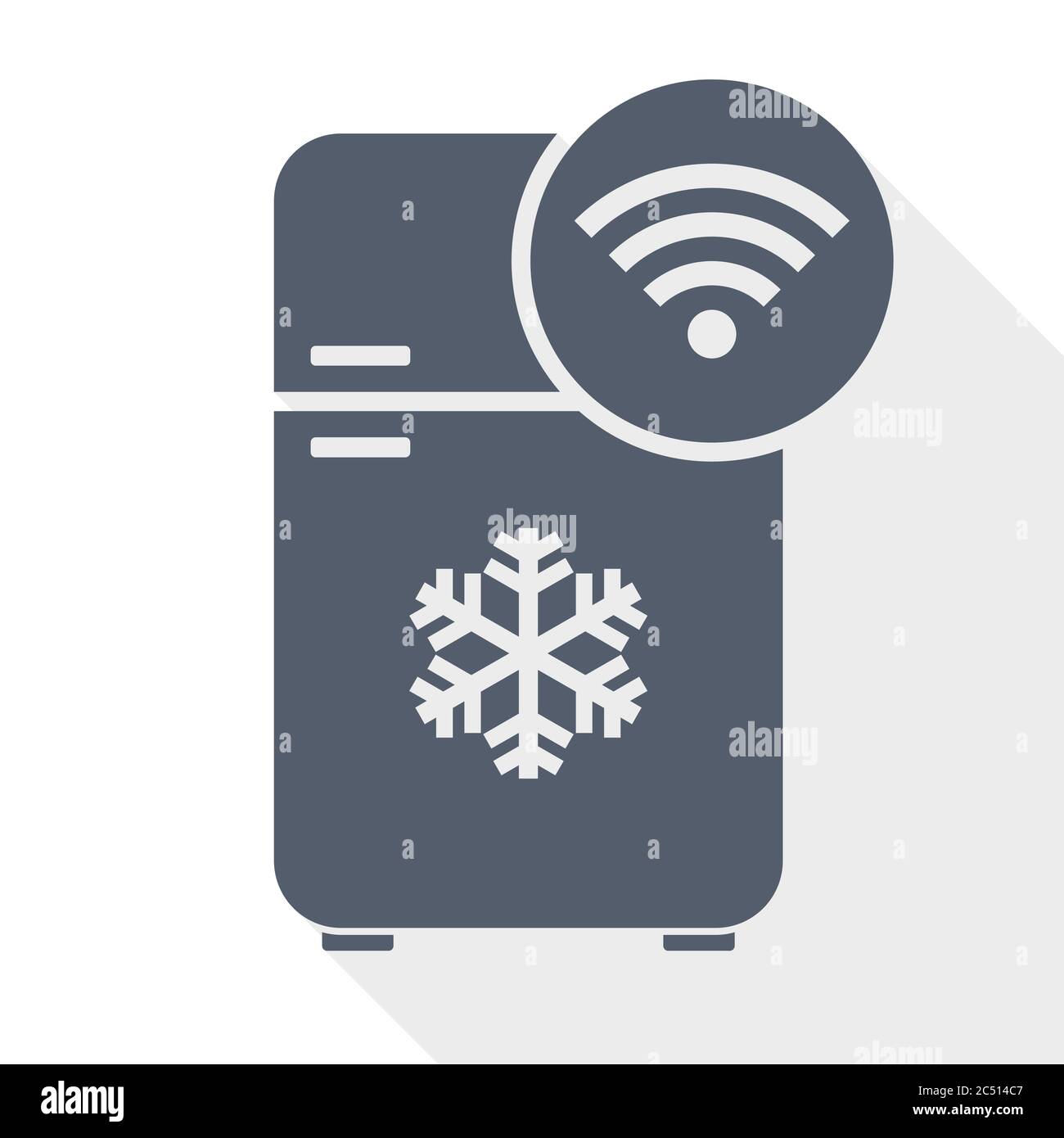 Fridge with wifi flat design vector icon Stock Vector