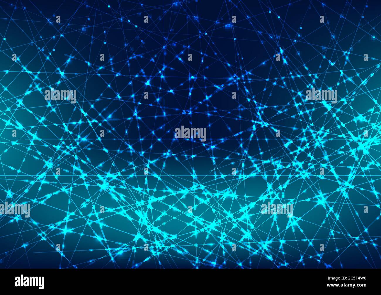Abstract glowing blue laser line with sparkle lighting on dark blue ...