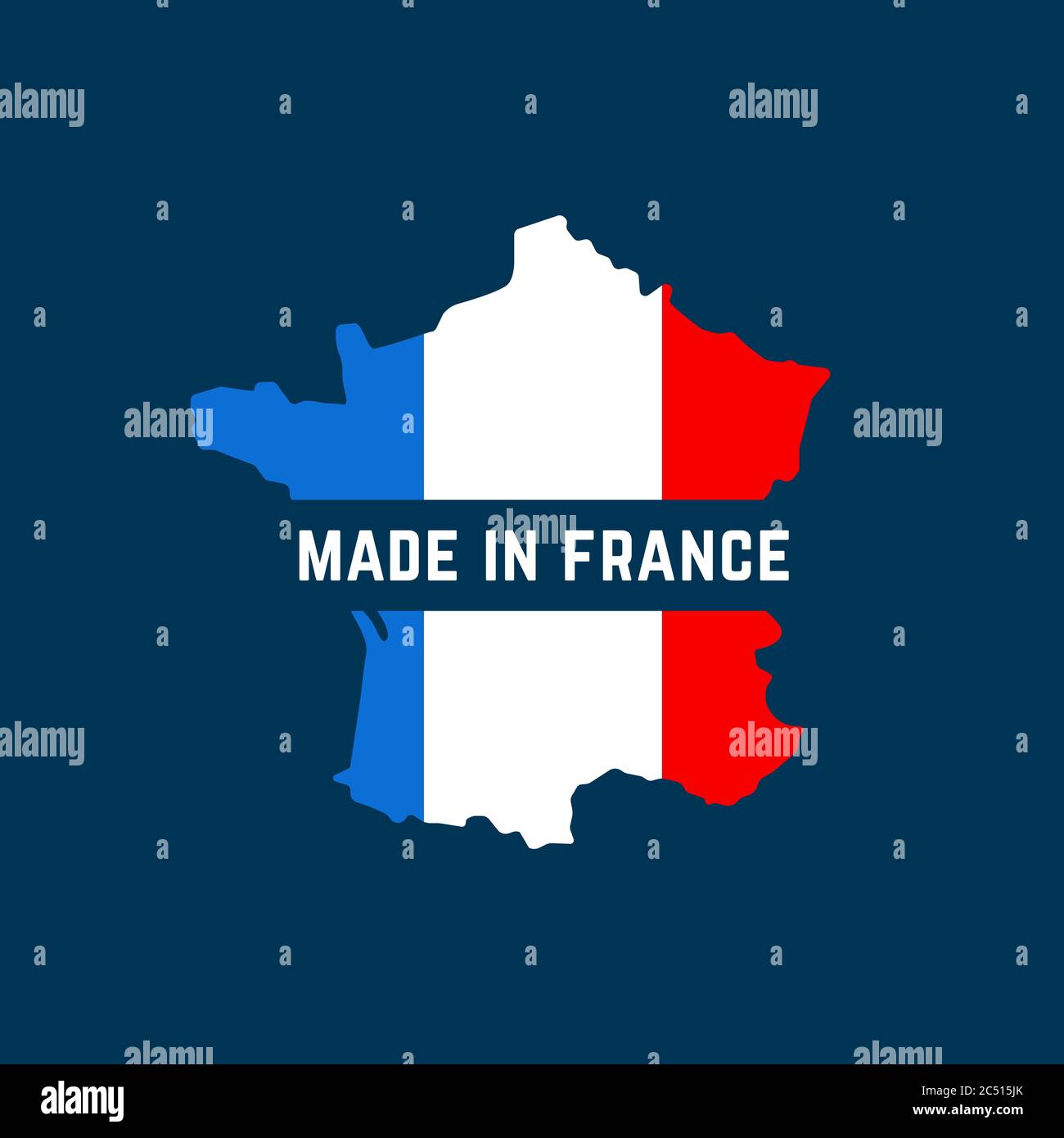 made in france map colorful logo Stock Vector