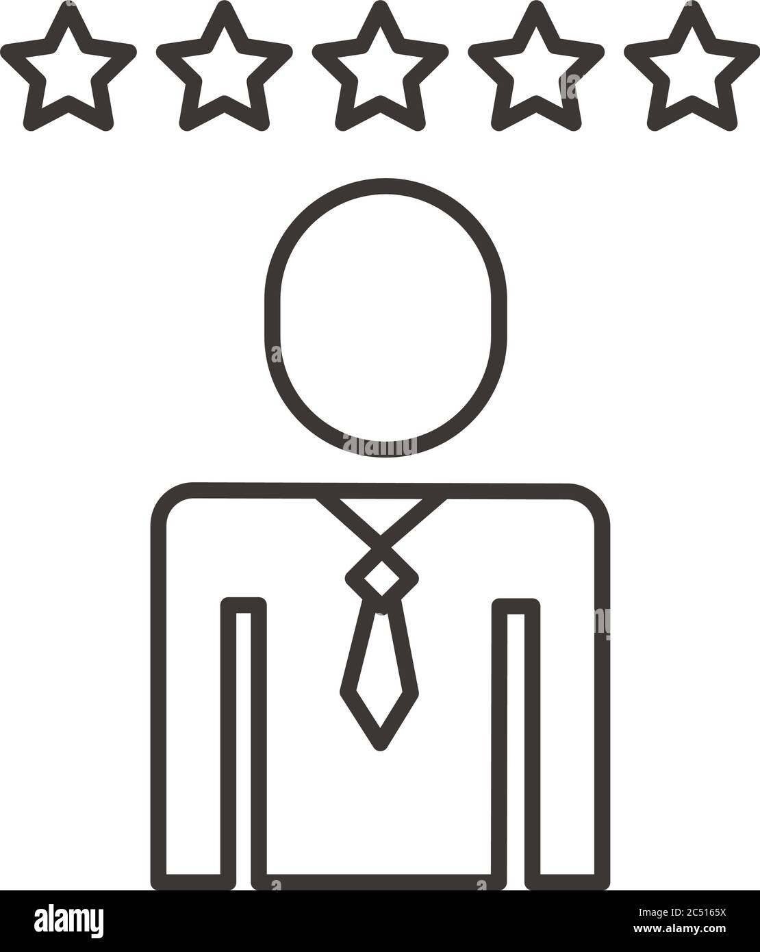 businessman figure with stars line style icon vector illustration ...