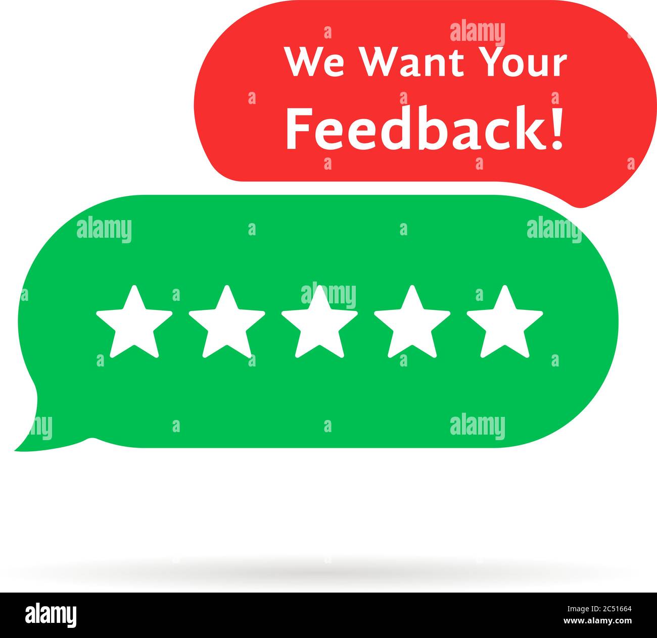 cartoon speech bubble we want your feedback Stock Vector