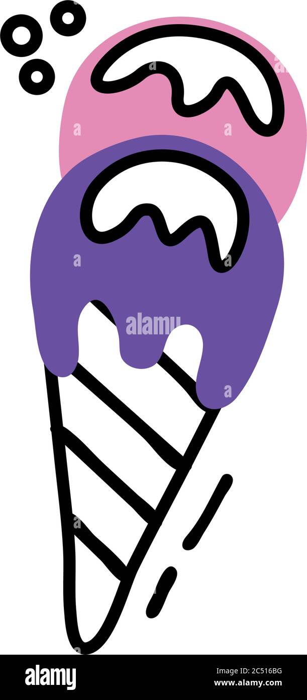 delicious ice cream line and fill style icon vector illustration design ...