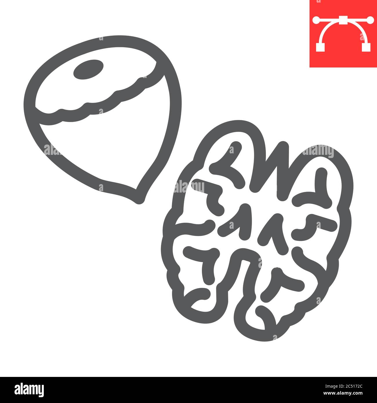 Nuts line icon, hazelnut and keto diet, walnut sign vector graphics ...