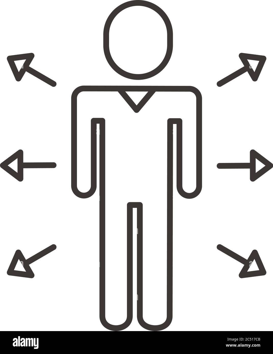 businessman figure with arrows line style icon vector illustration ...