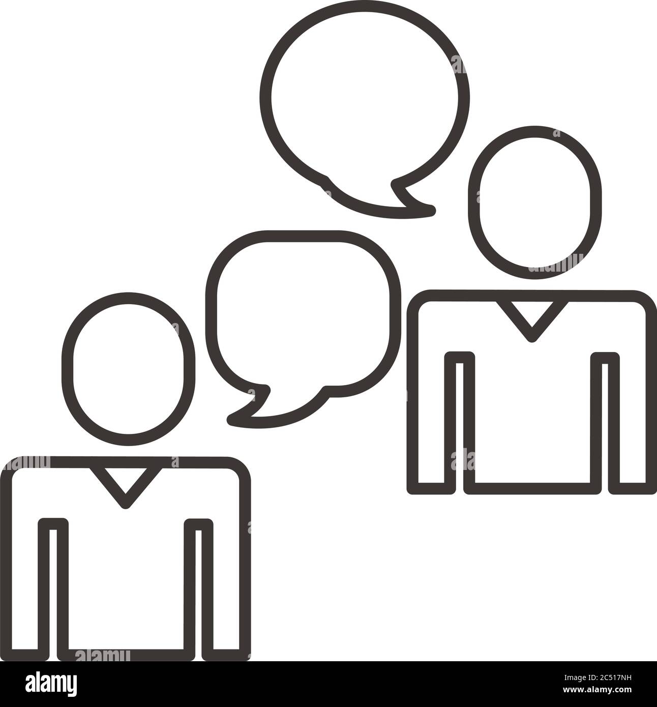 businessmen couple figures with speech bubble line style icon vector illustration design stock vector image art alamy alamy