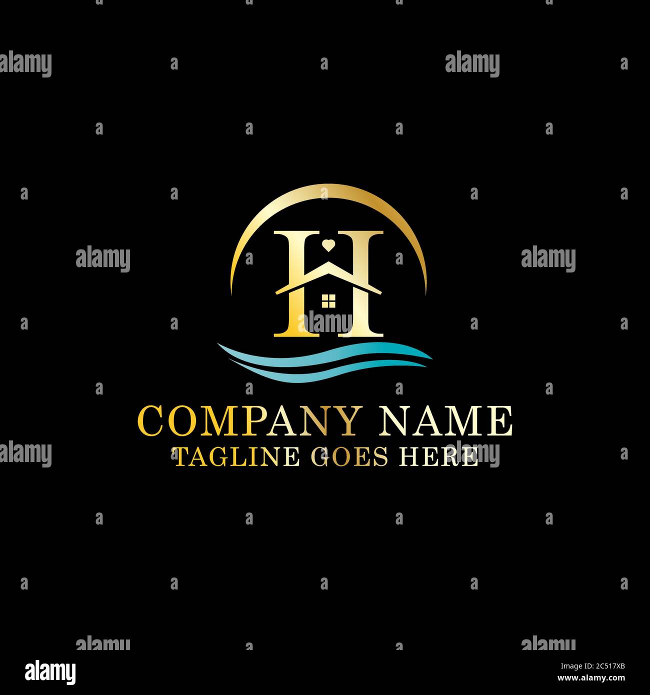 Luxury Hotel logo design inspiration,letter H vector,good for building company logo template Stock Vector