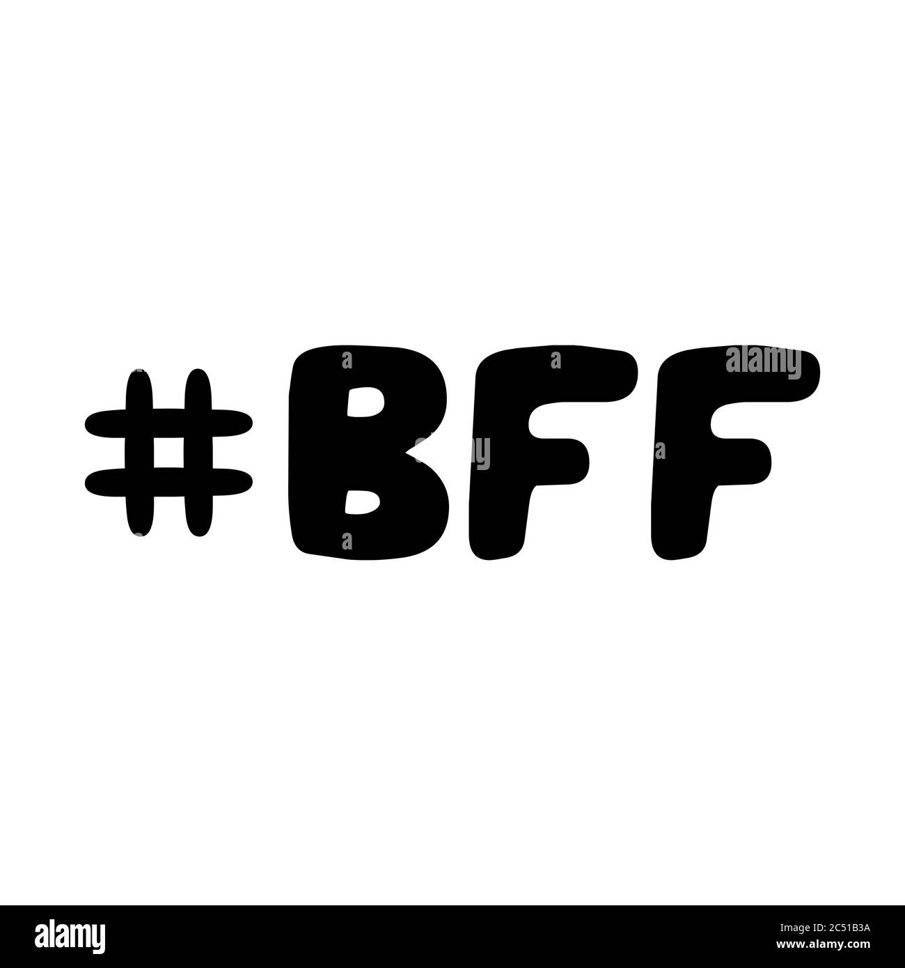 Best friend forever abbreviation. Cute hand drawn bauble lettering. Isolated on white background. Vector stock illustration. Stock Vector
