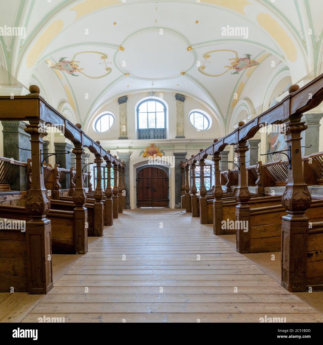 Salem, BW / Germany - 20 June 2020 : interior view of the historic stable houses at Salem Palace and Monastery in southern Germany Stock Photo