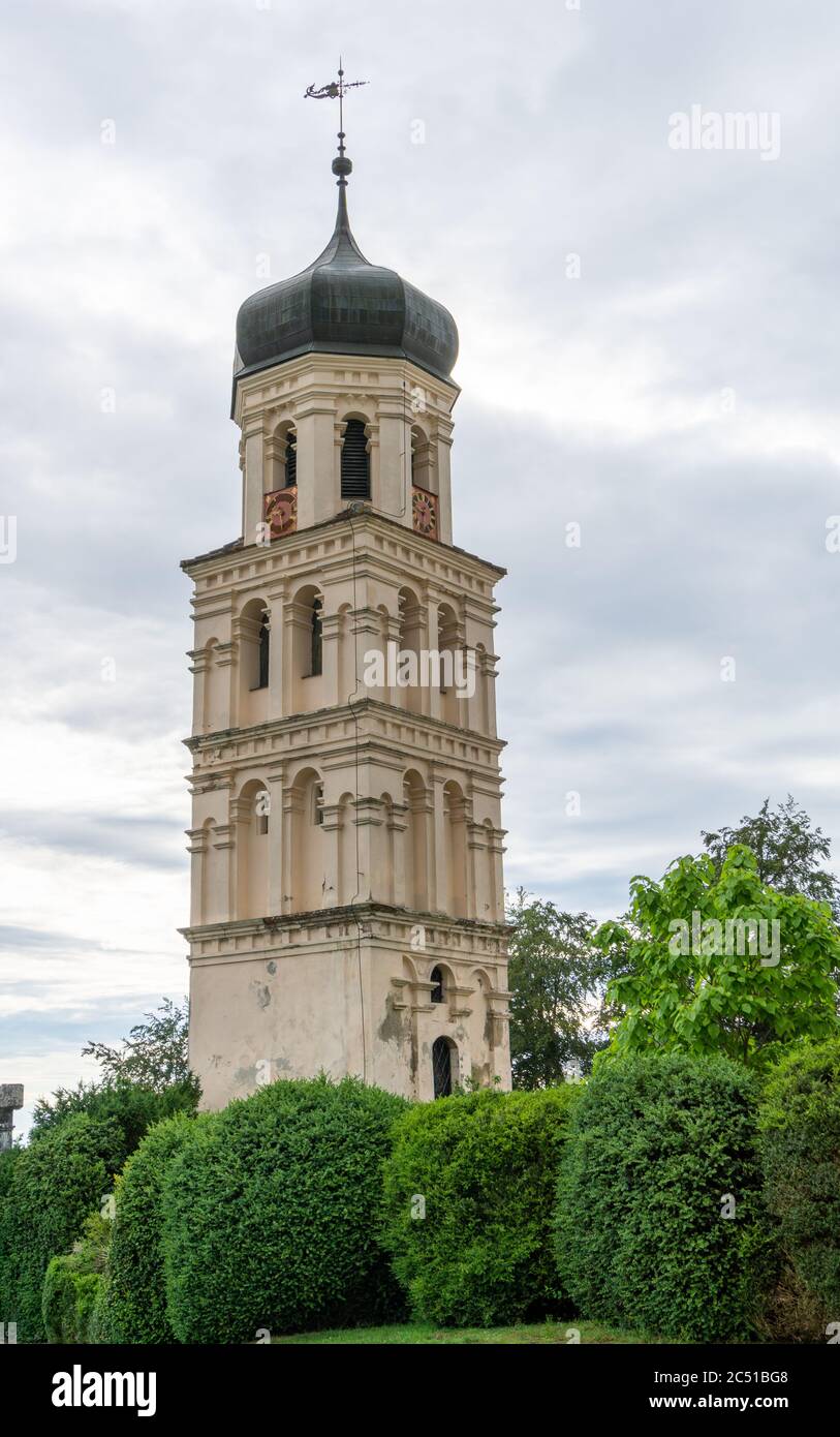 Heiligenberg, BW / Germany -  20 June 2020 : The historic church tower at Heiligenberg Castle in southern Germany Stock Photo