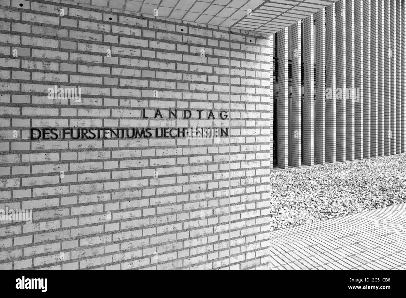 Vaduz, Liechtenstein - 16 June 2020: view of the parlament building or 'Landtag' of the Principality of Liechtenstein Stock Photo
