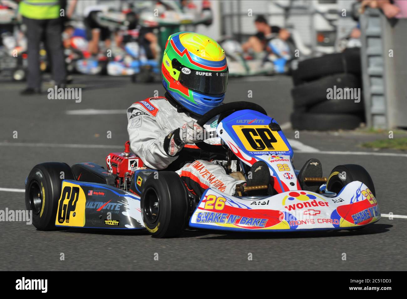 F1 driver George Russell in his early Karting career. Stock Photo
