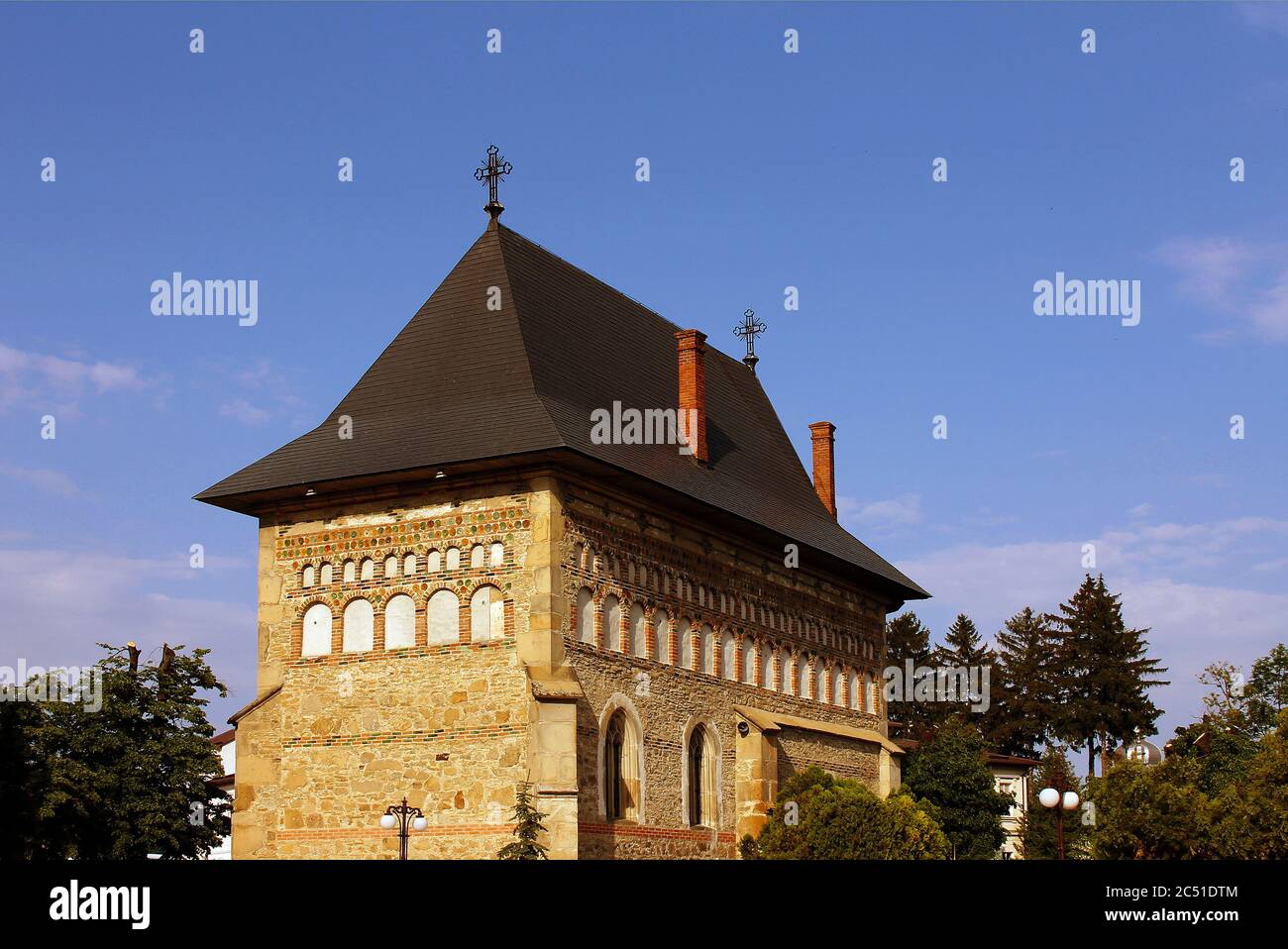 View of Piatra Neamt city, very beautiful and important place of Moldavia in Romania. Stock Photo