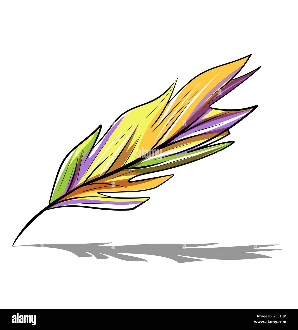 Set Purple Feathers On White Background Stock Illustration 1852198774
