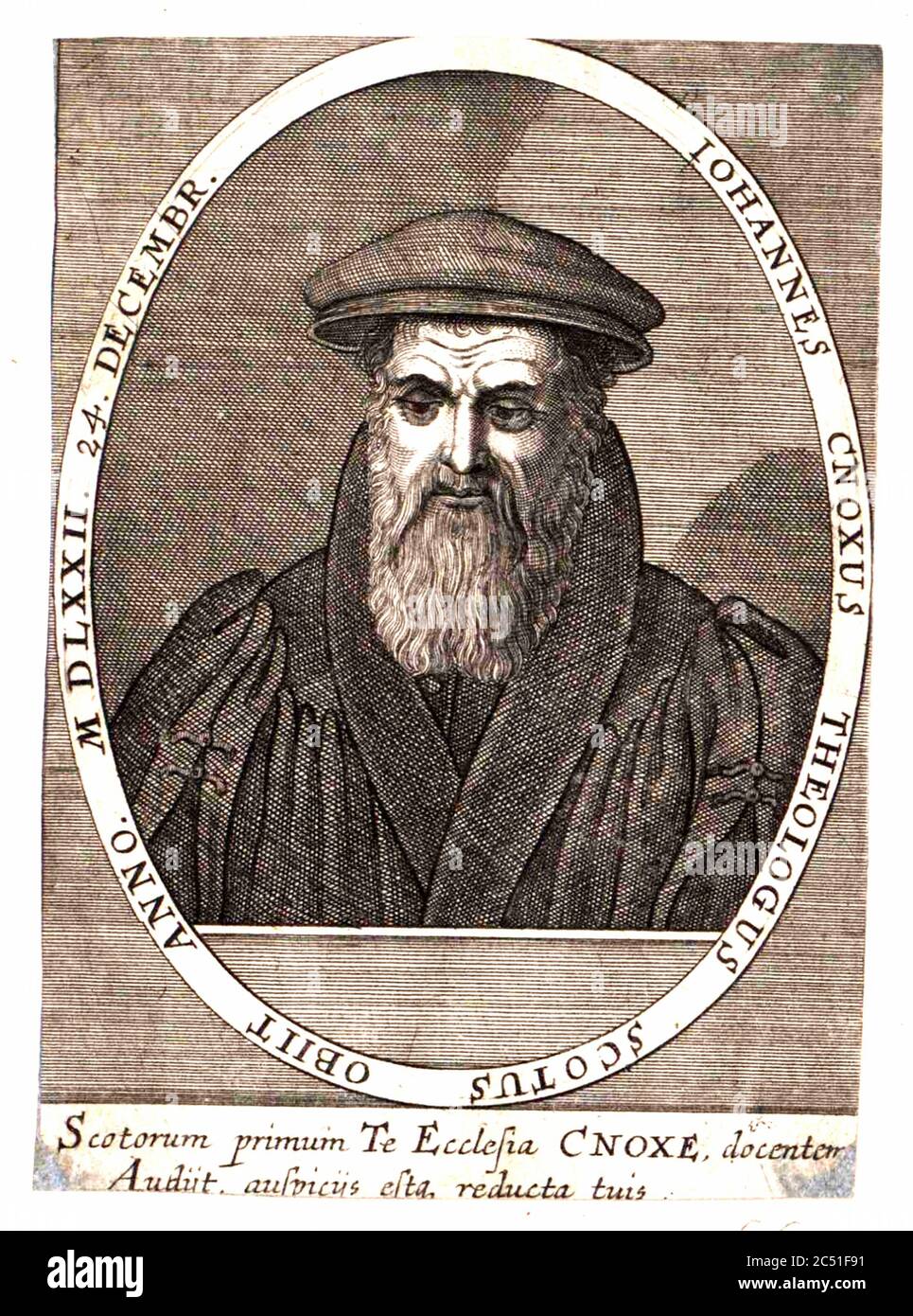 JOHN KNOX (c 1514-1572) Scottish theologian and founder of the Presbyterian Church of Scotland. Stock Photo