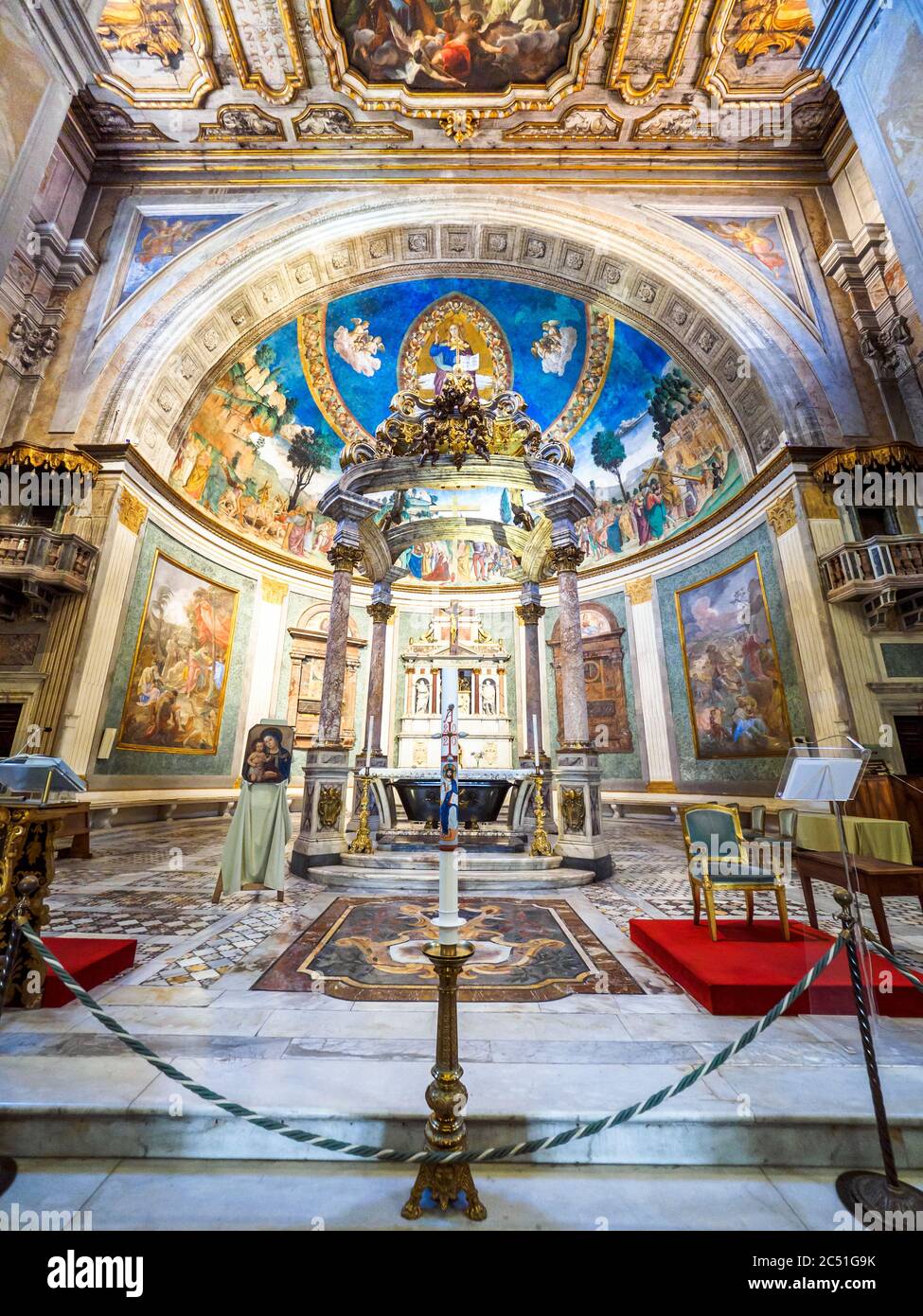 Basilica of the Holy Cross in Jerusalem - Rome, Italy Stock Photo