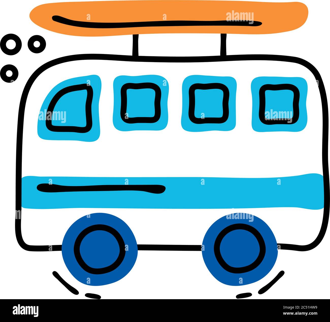 van with surfboard line and fill style vector illustration design Stock Vector
