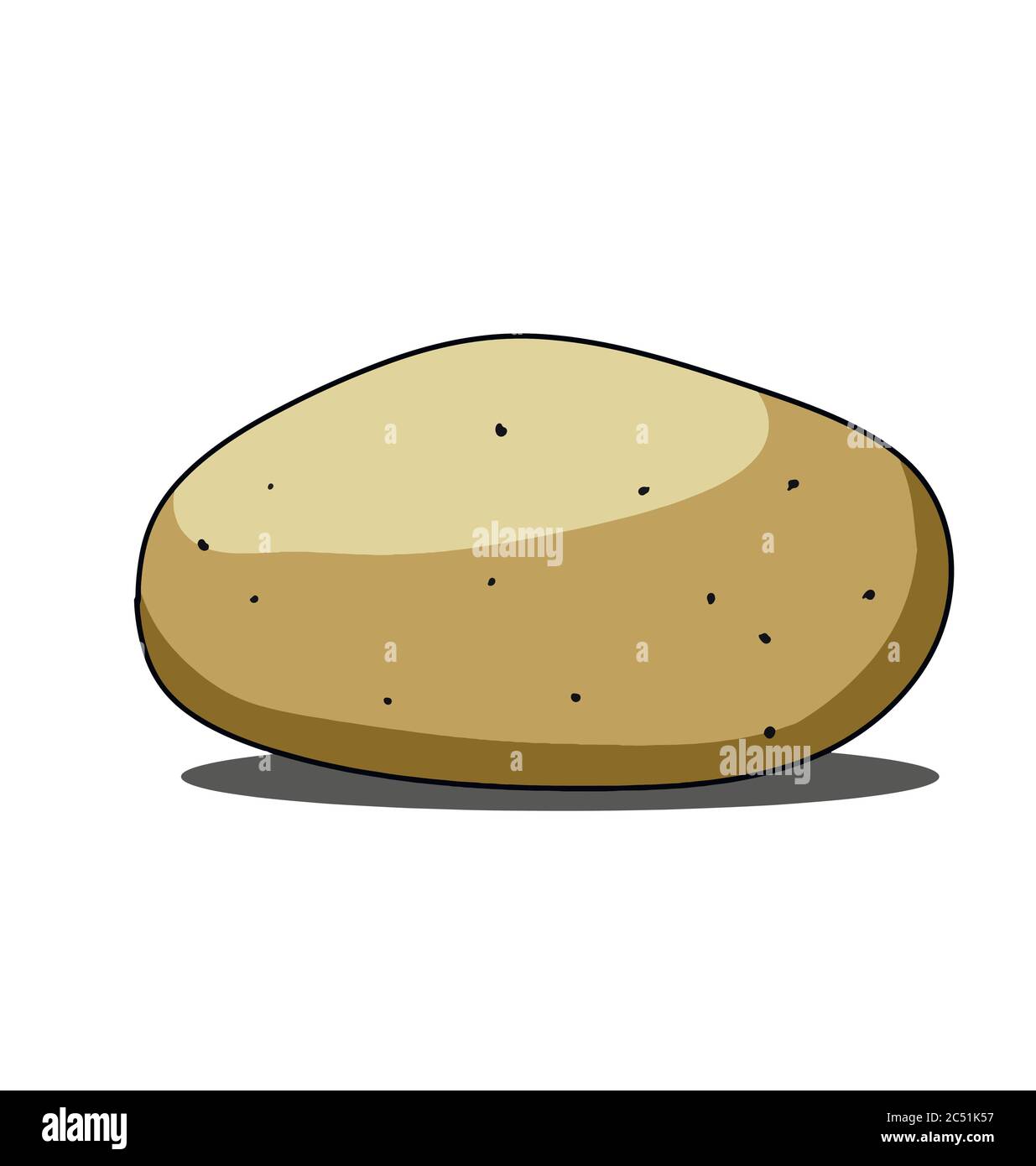 Single brown potato isolated on white background Stock Vector