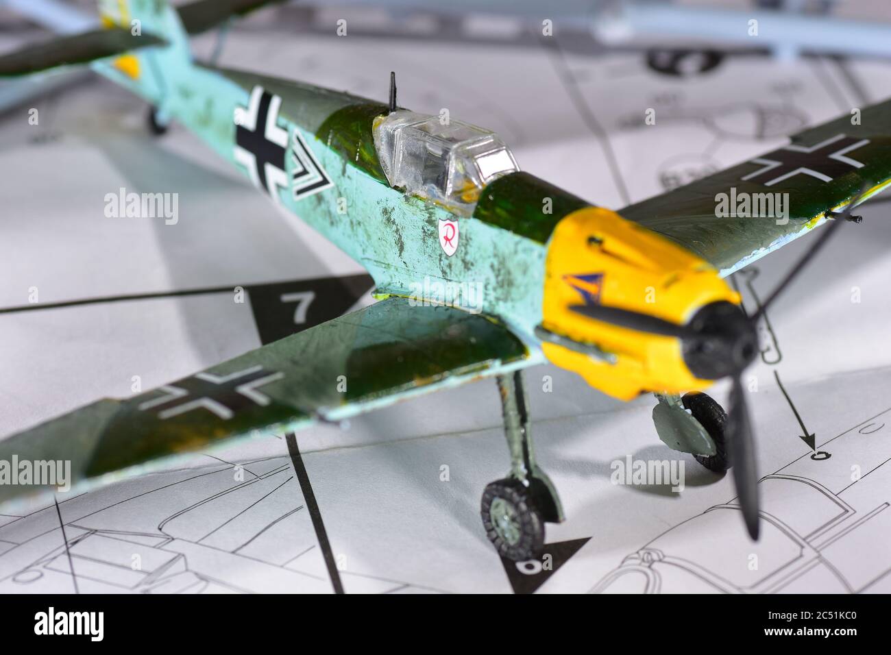 Messerschmitt Bf109E-4 Airfix aircraft model 1:72 scale Stock Photo