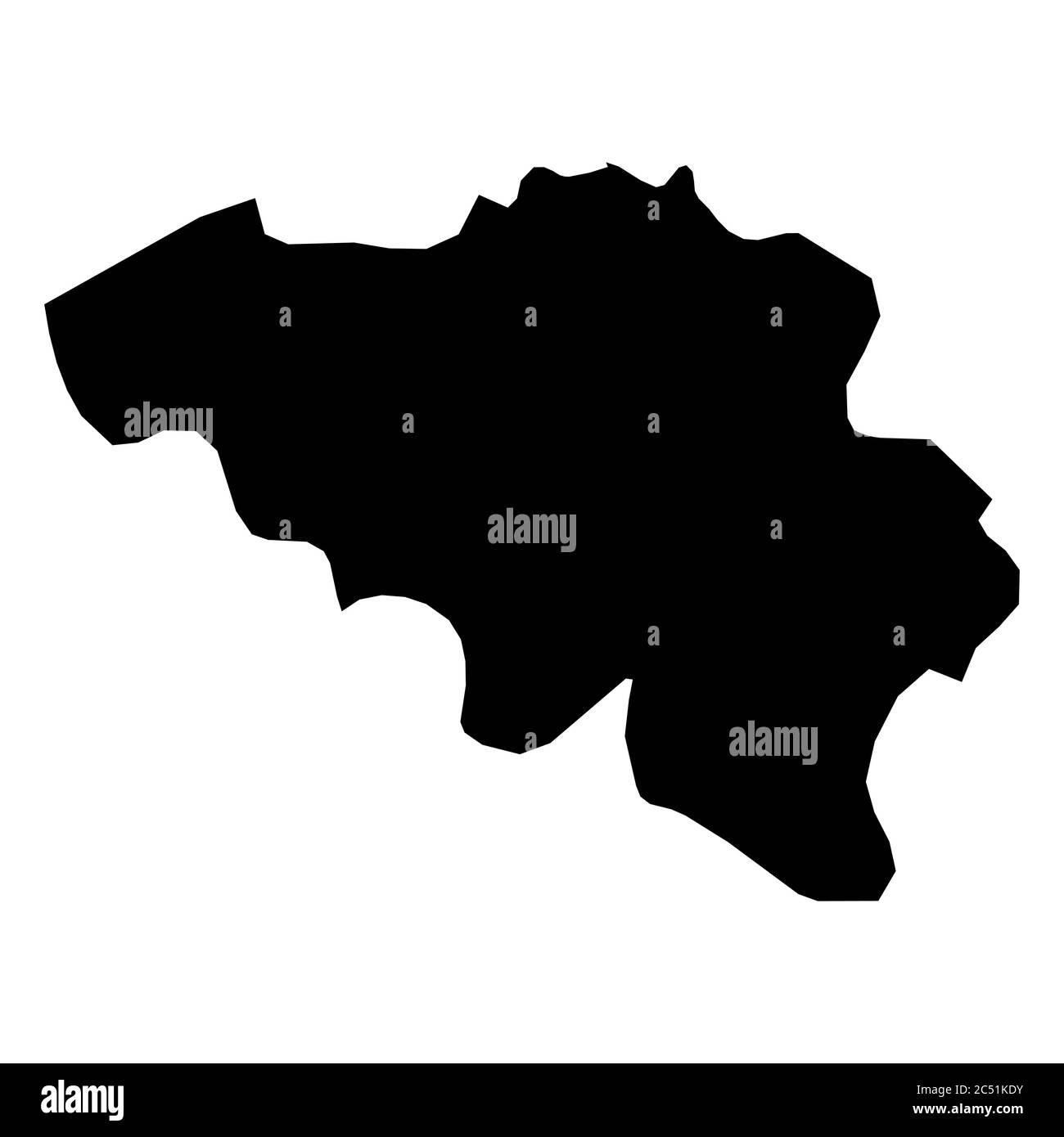 Belgium - solid black silhouette map of country area. Simple flat ...